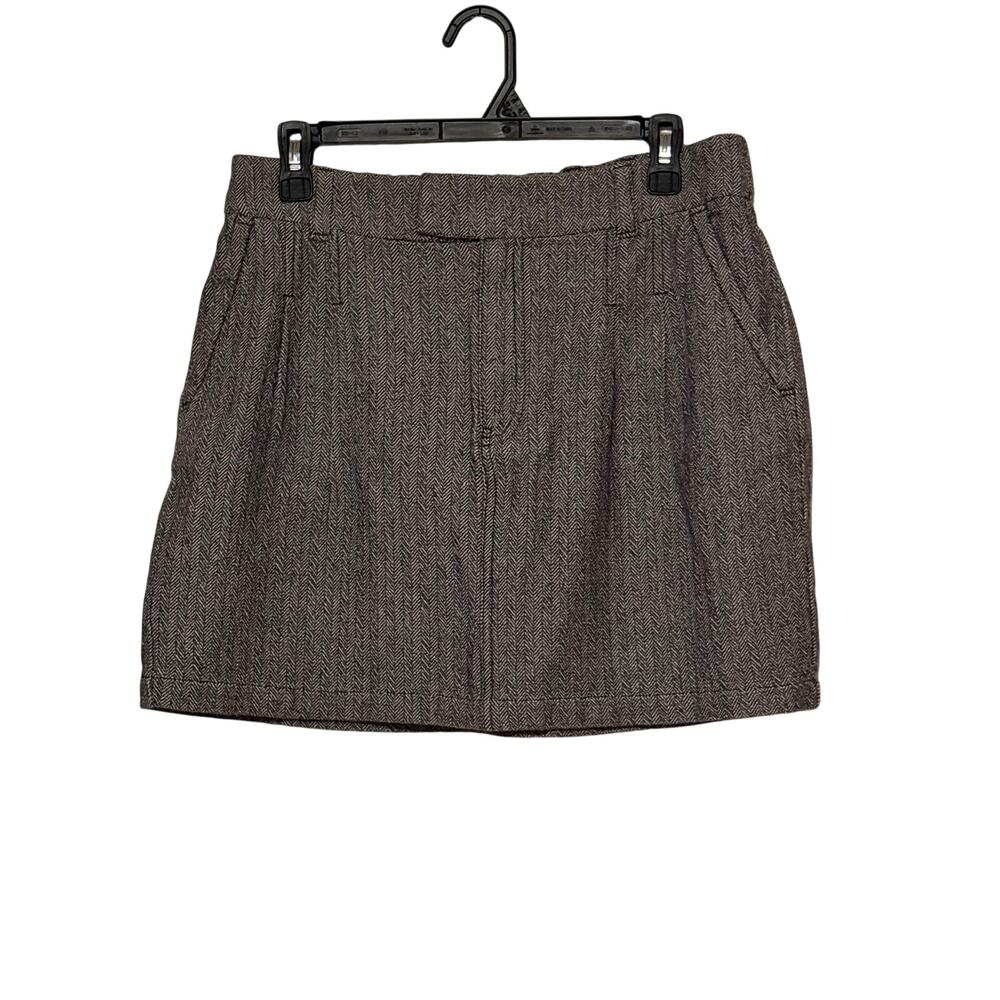 Free People Pop Preppy Herringbone Mini Skirt Gray Size 4 NWT